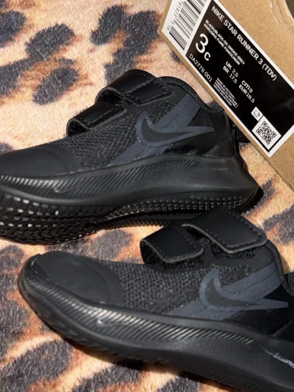 Nike Kids Black Slip-On Athletic Sneakers with Double Straps